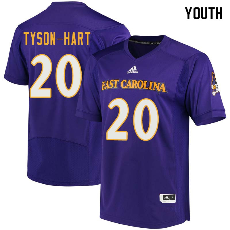 Youth #20 Ockwan Tyson-Hart East Carolina Pirates College Football Jerseys Sale-Purple - Click Image to Close
